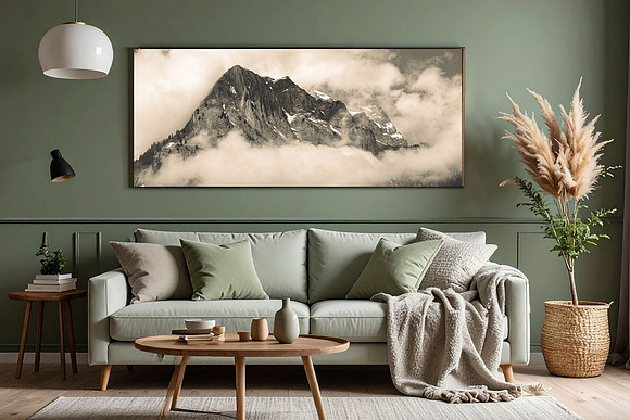 Engelberg Switzerland Sepia Mountain Print