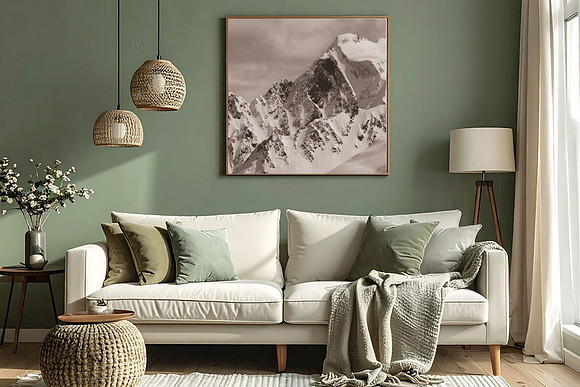Alaska Mountains Sepia Print