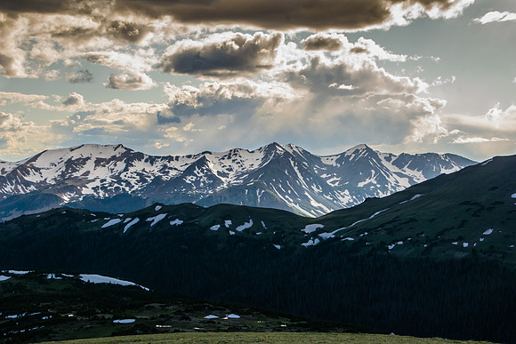 Sun rays highlight peaks