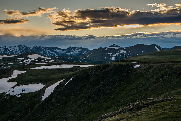 Sunset over peaks