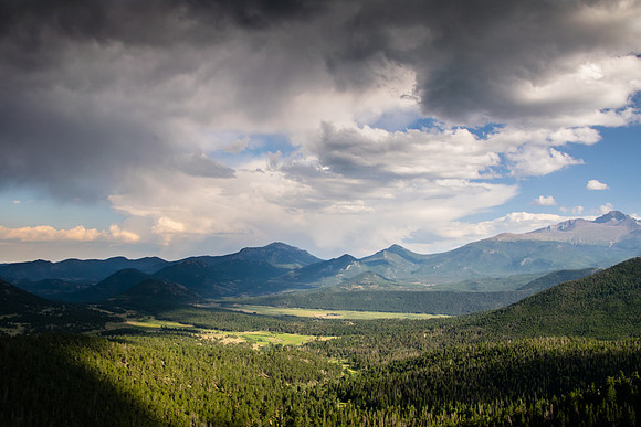Storm clouds highlight valley