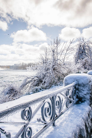 Frozen fence at Niagara Falls